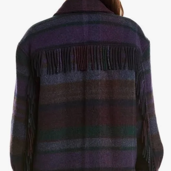 New with ticket Sandro Women's Dome Checked Wool-Blend Overshirt Coat - Picture 2 of 3